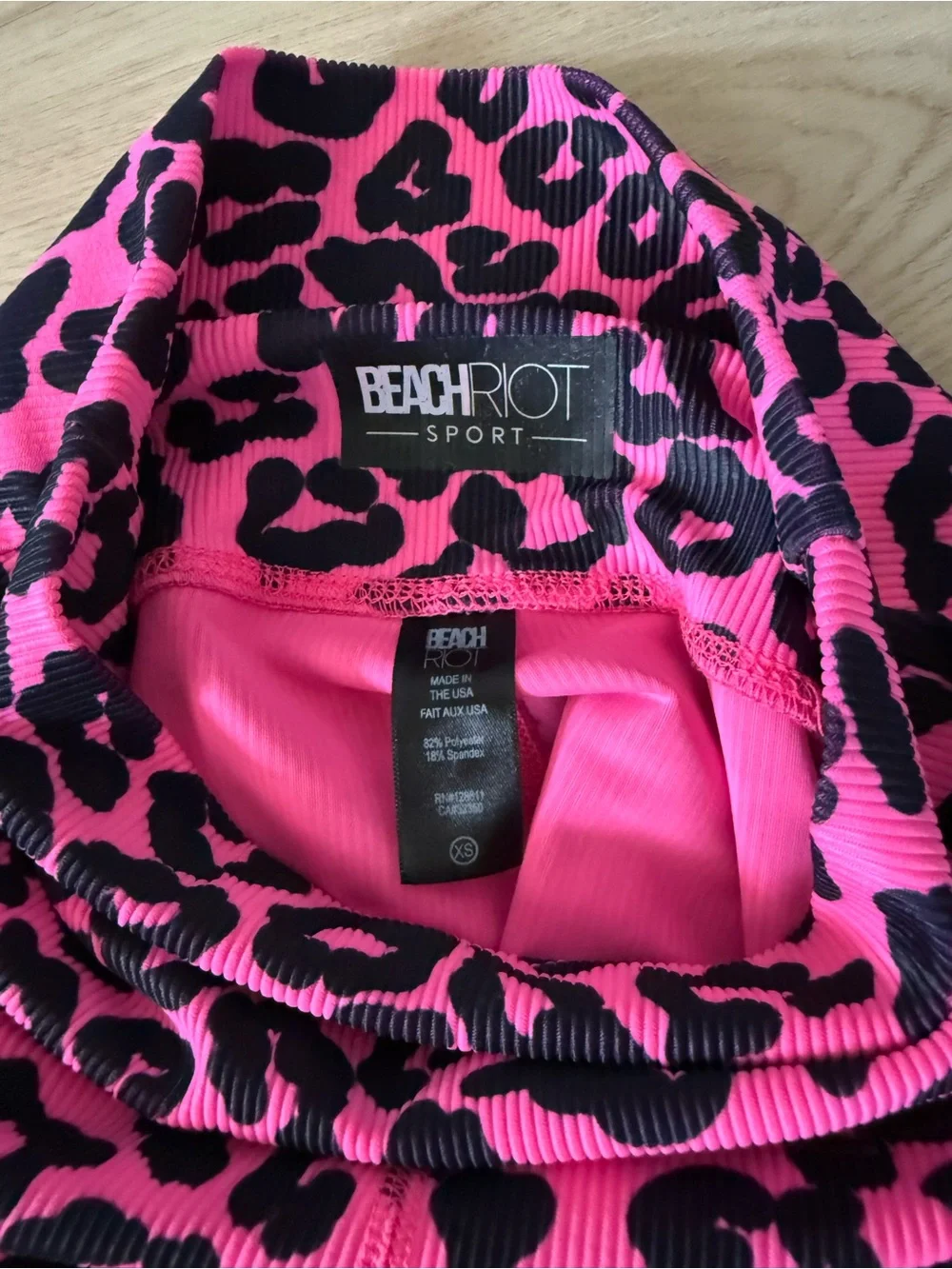 Beach Riot Pink and Black Leopard Print Leggings - Picture 2 of 2
